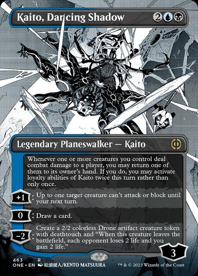 Kaito, Dancing Shadow (Borderless Manga Step-and-Compleat Foil) [Phyrexia: All Will Be One] | Gear Gaming Bentonville