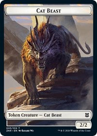 Cat Beast // Construct Double-sided Token [Zendikar Rising Tokens] | Gear Gaming Bentonville