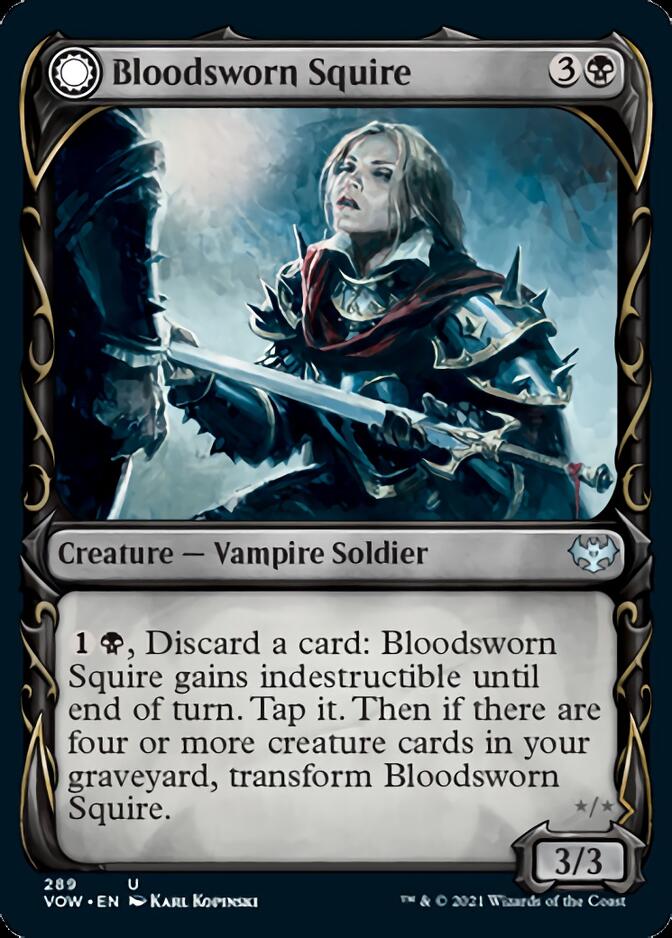 Bloodsworn Squire // Bloodsworn Knight (Showcase Fang Frame) [Innistrad: Crimson Vow] | Gear Gaming Bentonville