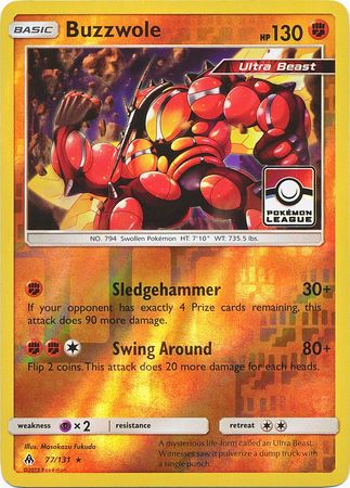 Buzzwole (77/131) (League Promo) [Sun & Moon: Forbidden Light] | Gear Gaming Bentonville