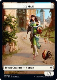 Human // Food (17) Double-sided Token [Throne of Eldraine Tokens] | Gear Gaming Bentonville