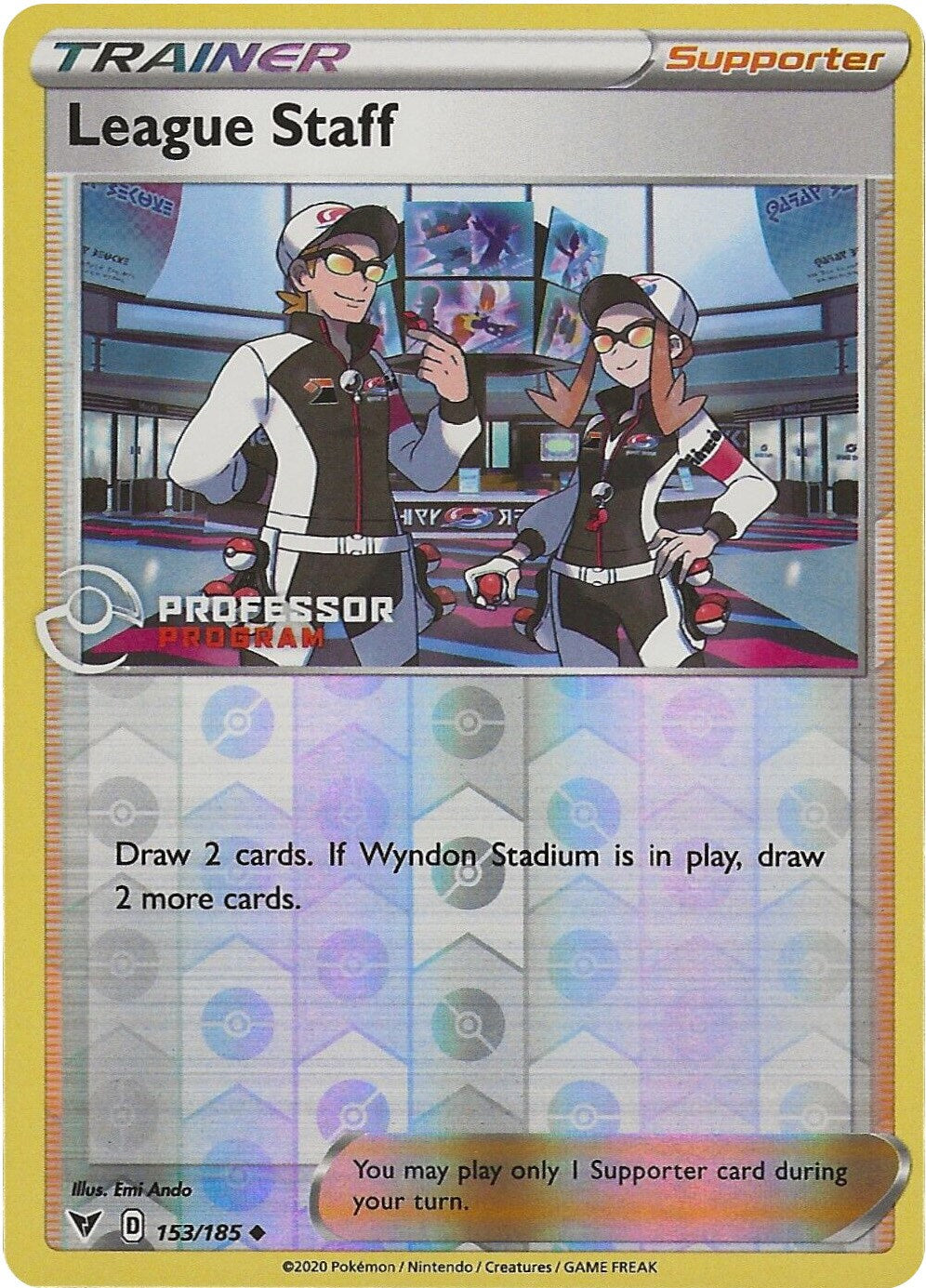 League Staff (153/185) (Professor Program Promo) [Sword & Shield: Vivid Voltage] | Gear Gaming Bentonville