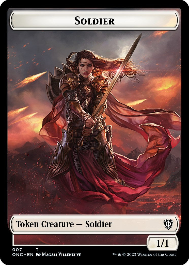 Soldier (007) // Angel Double-Sided Token [Phyrexia: All Will Be One Commander Tokens] | Gear Gaming Bentonville