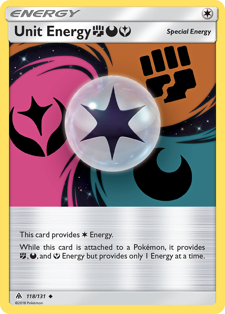 Unit Energy (118/131) (Fighting, Darkness, Fairy) [Sun & Moon: Forbidden Light] | Gear Gaming Bentonville