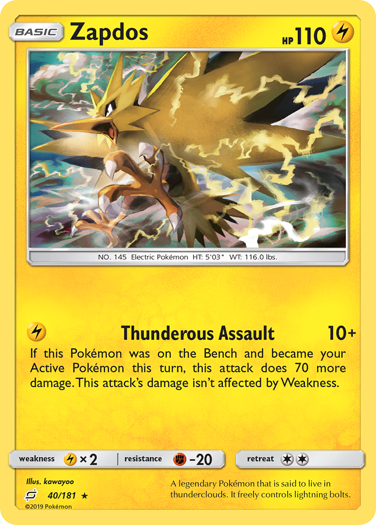 Zapdos (40/181) [Sun & Moon: Team Up] | Gear Gaming Bentonville