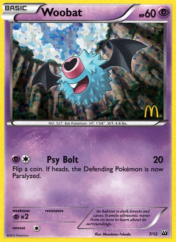 Woobat (7/12) [McDonald's Promos: 2012 Collection] | Gear Gaming Bentonville