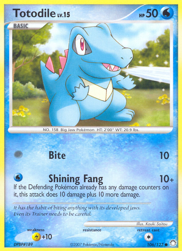 Totodile (106/123) [Diamond & Pearl: Mysterious Treasures] | Gear Gaming Bentonville