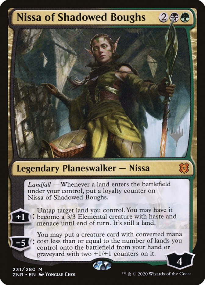 Nissa of Shadowed Boughs (Promo Pack) [Zendikar Rising Promos] | Gear Gaming Bentonville