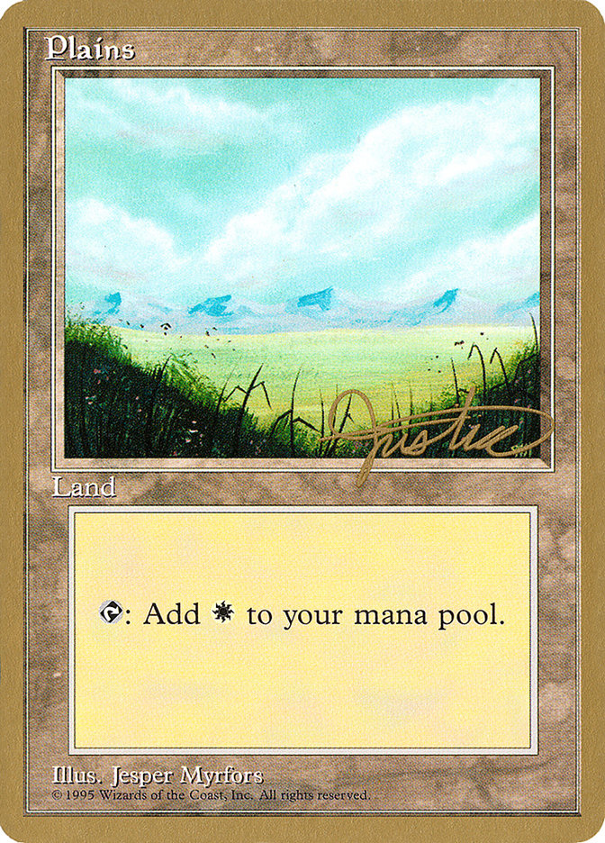 Plains (mj366) (Mark Justice) [Pro Tour Collector Set] | Gear Gaming Bentonville