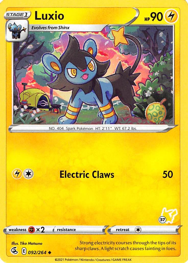 Luxio (092/264) (Pikachu Stamp #37) [Battle Academy 2022] | Gear Gaming Bentonville