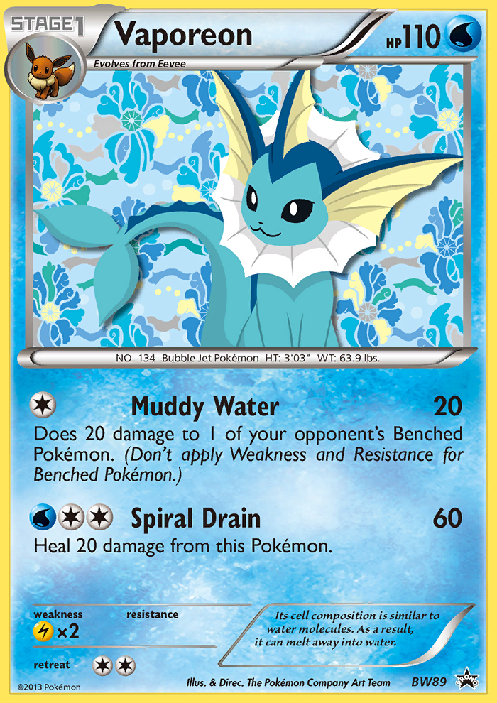 Vaporeon (BW89) [Black & White: Black Star Promos] | Gear Gaming Bentonville