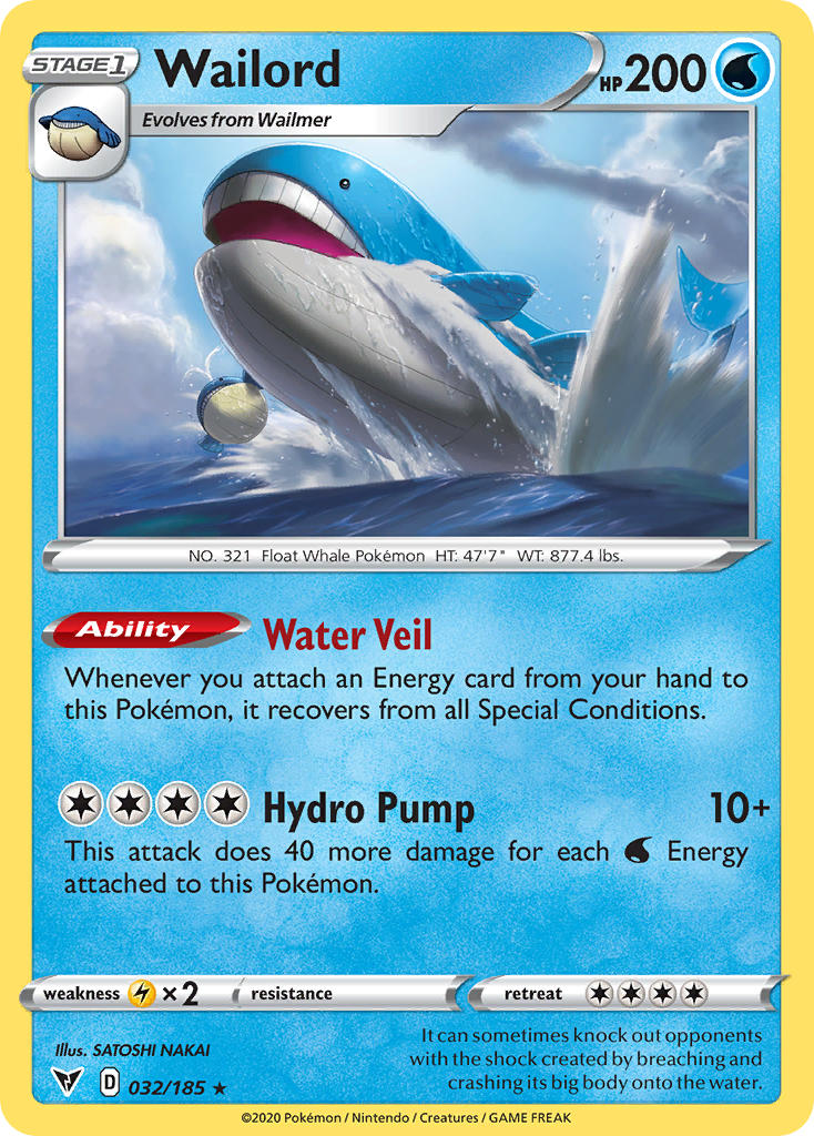 Wailord (032/185) [Sword & Shield: Vivid Voltage] | Gear Gaming Bentonville