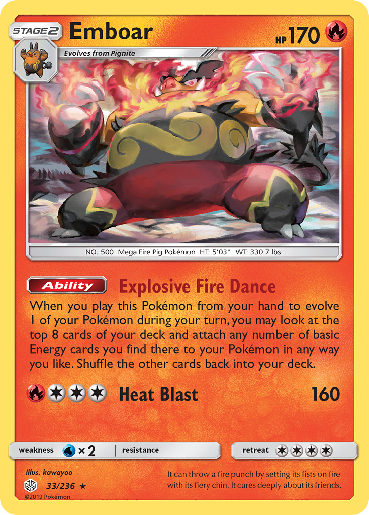 Emboar (33/236) [Sun & Moon: Cosmic Eclipse] | Gear Gaming Bentonville