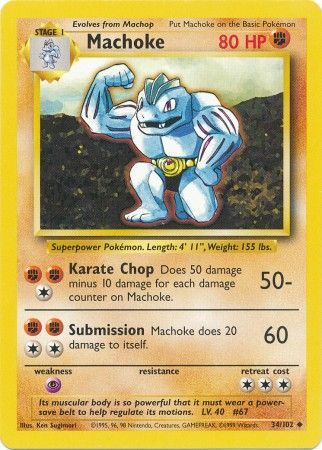 Machoke (34/102) [Base Set Unlimited] | Gear Gaming Bentonville