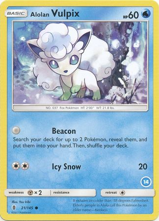 Alolan Vulpix (21/145) (Deck Exclusive #14) [Sun & Moon: Trainer Kit - Alolan Ninetales] | Gear Gaming Bentonville