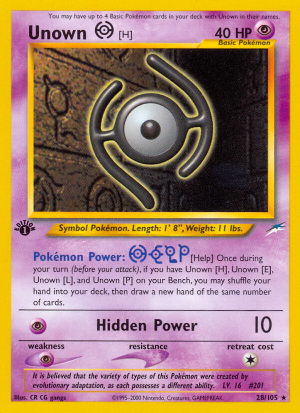 Unown [H] (28/105) [Neo Destiny 1st Edition] | Gear Gaming Bentonville