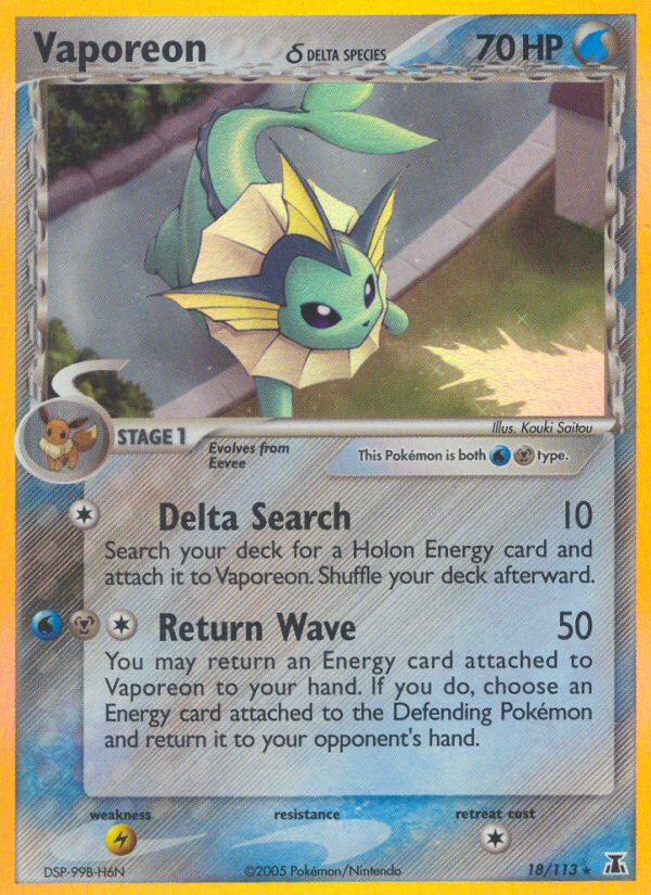 Vaporeon (18/113) (Delta Species) [EX: Delta Species] | Gear Gaming Bentonville