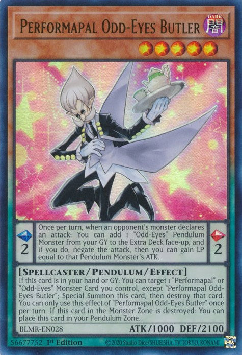 Performapal Odd-Eyes Butler [BLMR-EN028] Ultra Rare | Gear Gaming Bentonville