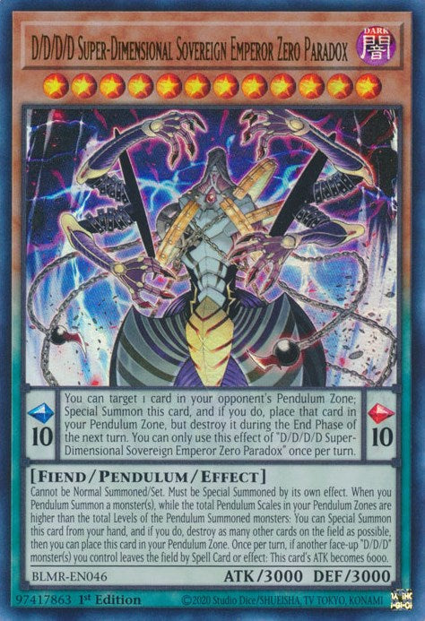 D/D/D/D Super-Dimensional Sovereign Emperor Zero Paradox [BLMR-EN046] Ultra Rare | Gear Gaming Bentonville