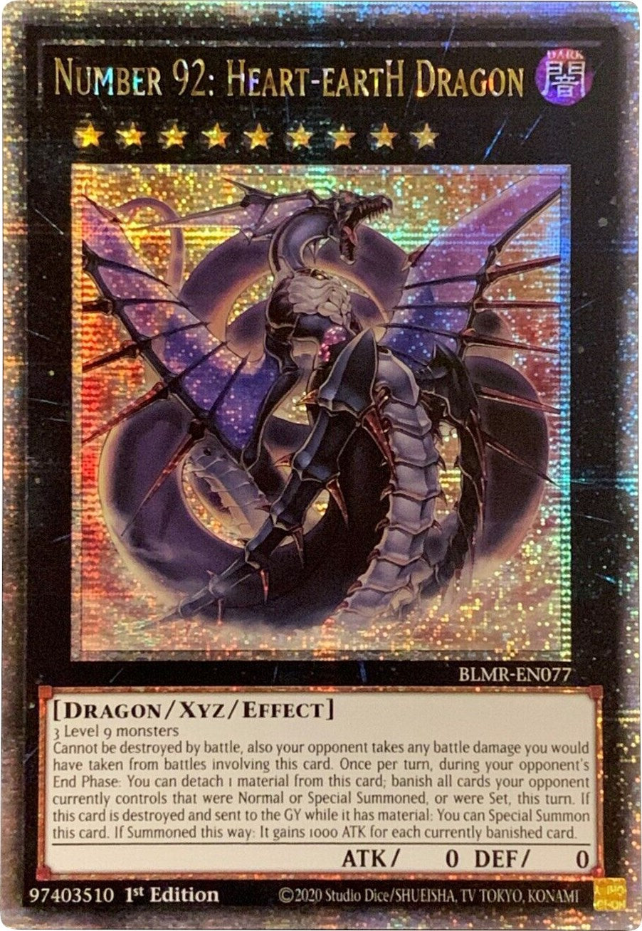 Number 92: Heart-eartH Dragon [BLMR-EN077] Quarter Century Secret Rare | Gear Gaming Bentonville