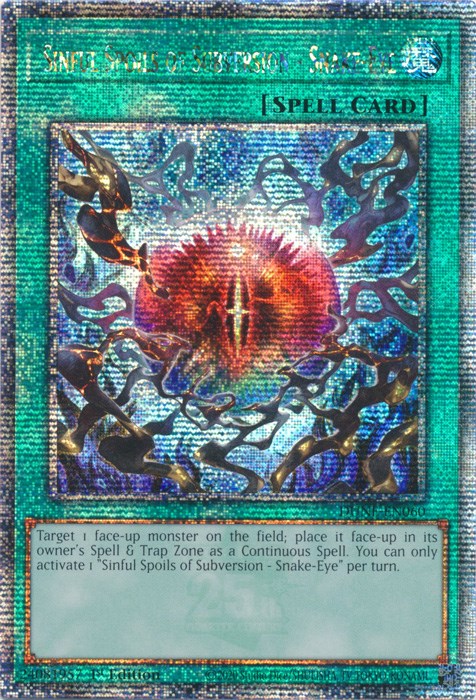Sinful Spoils of Subversion - Snake-Eye [DUNE-EN060] Quarter Century Secret Rare | Gear Gaming Bentonville