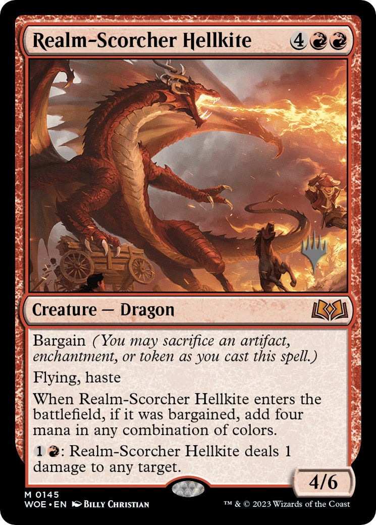 Realm-Scorcher Hellkite (Promo Pack) [Wilds of Eldraine Promos] | Gear Gaming Bentonville