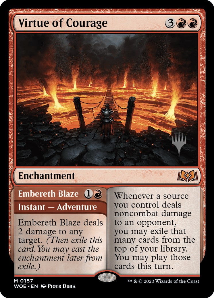 Virtue of Courage //Embereth Blaze (Promo Pack) [Wilds of Eldraine Promos] | Gear Gaming Bentonville