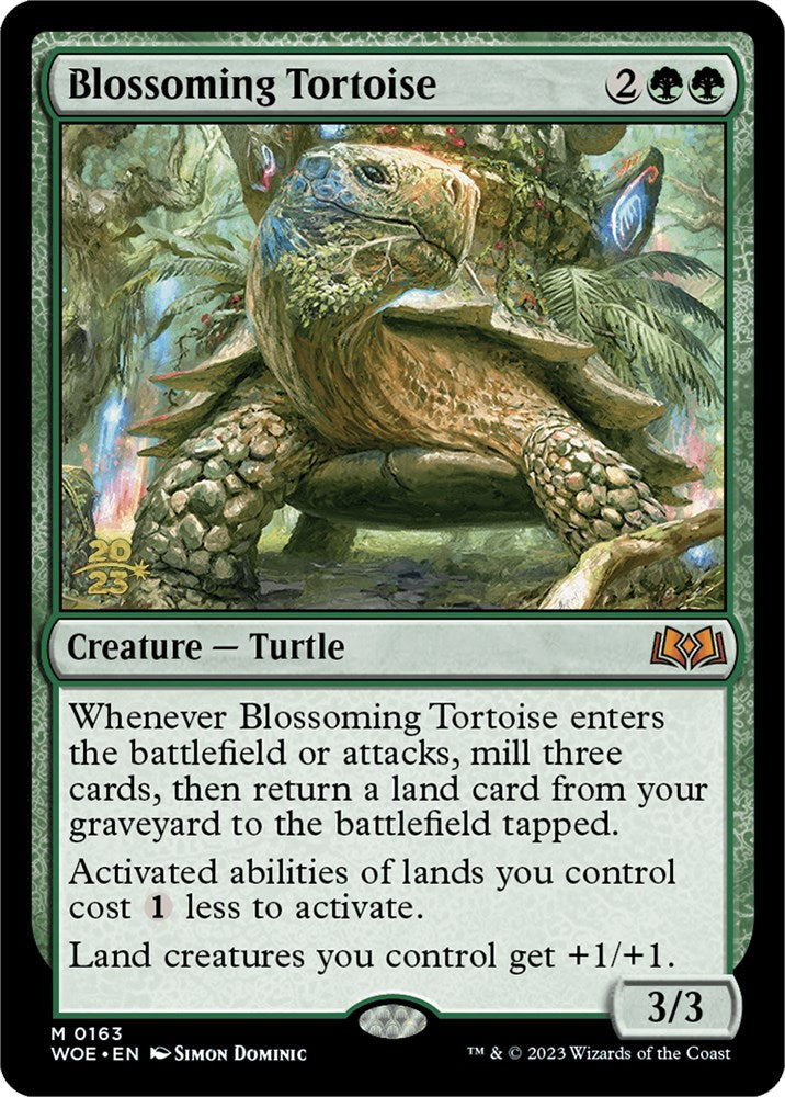 Blossoming Tortoise [Wilds of Eldraine Prerelease Promos] | Gear Gaming Bentonville