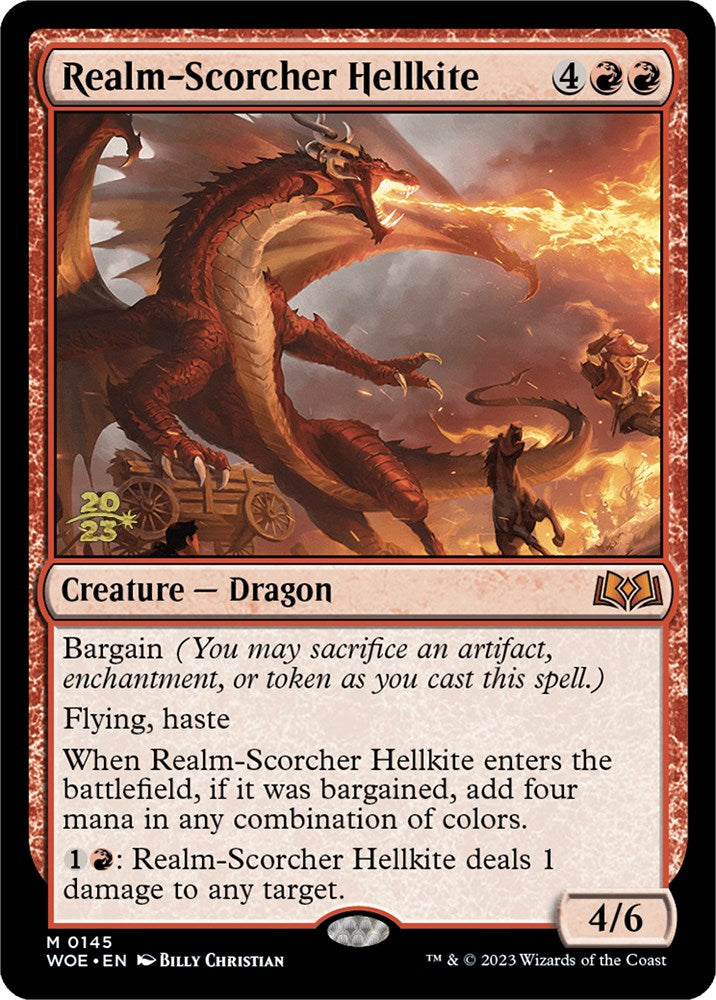 Realm-Scorcher Hellkite [Wilds of Eldraine Prerelease Promos] | Gear Gaming Bentonville