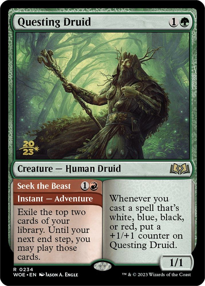 Questing Druid // Seek the Beast [Wilds of Eldraine Prerelease Promos] | Gear Gaming Bentonville