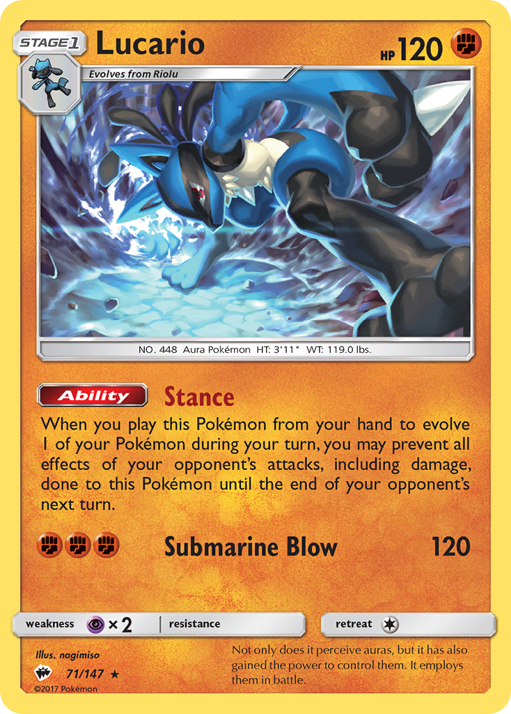 Lucario (71/147) [Sun & Moon: Burning Shadows] | Gear Gaming Bentonville