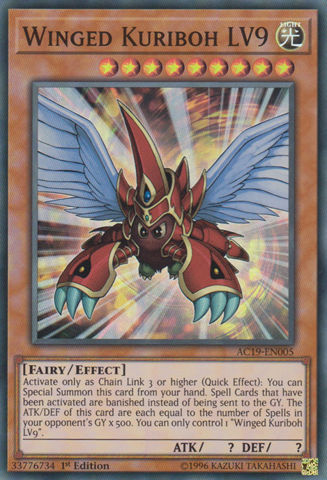 Winged Kuriboh LV9 [AC19-EN005] Super Rare | Gear Gaming Bentonville