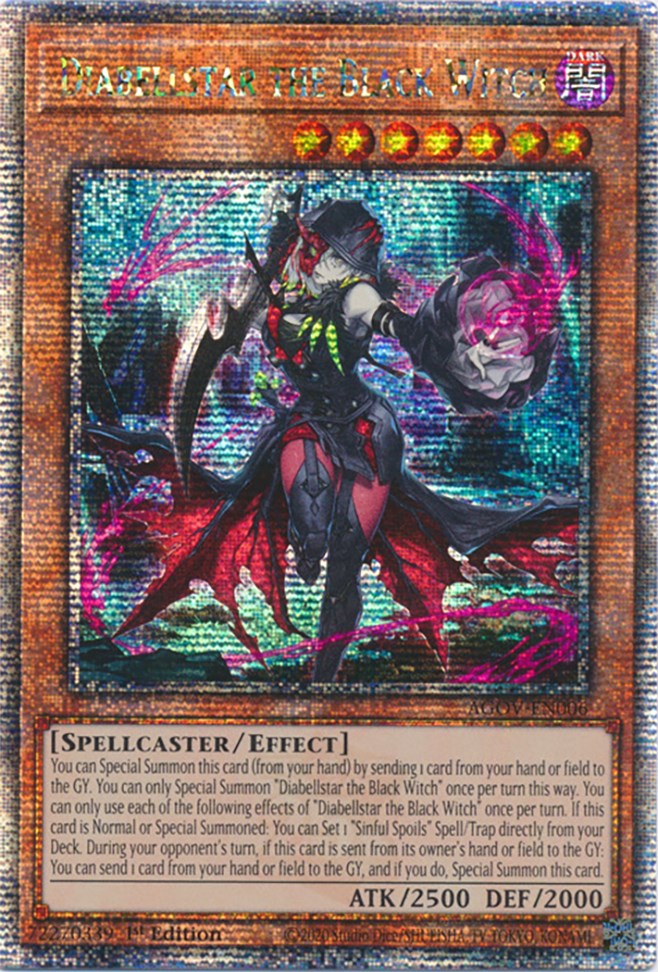 Diabellstar the Black Witch (Quarter Century Secret Rare) [AGOV-EN006] Quarter Century Secret Rare | Gear Gaming Bentonville
