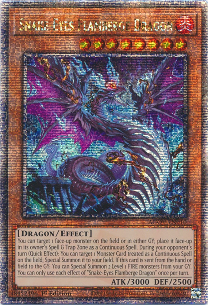 Snake-Eyes Flamberge Dragon (Quarter Century Secret Rare) [AGOV-EN010] Quarter Century Secret Rare | Gear Gaming Bentonville