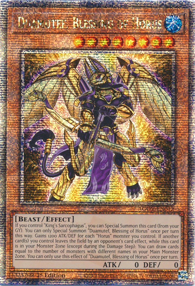 Duamutef, Blessing of Horus (Quarter Century Secret Rare) [AGOV-EN012] Quarter Century Secret Rare | Gear Gaming Bentonville