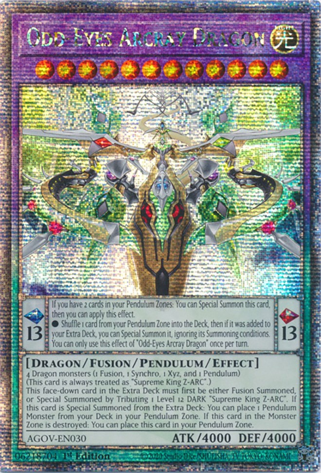 Odd-Eyes Arcray Dragon (Quarter Century Secret Rare) [AGOV-EN030] Quarter Century Secret Rare | Gear Gaming Bentonville