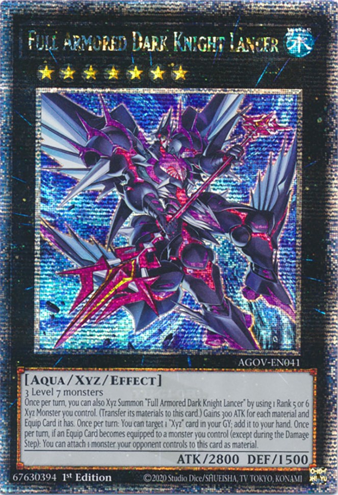 Full Armored Dark Knight Lancer (Quarter Century Secret Rare) [AGOV-EN041] Quarter Century Secret Rare | Gear Gaming Bentonville