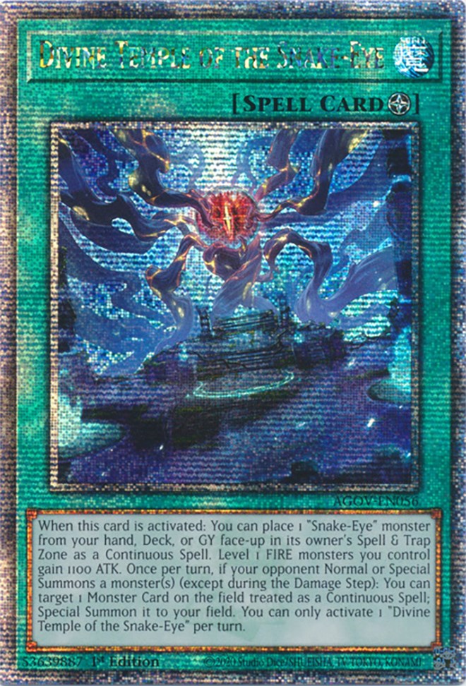 Divine Temple of the Snake-Eye (Quarter Century Secret Rare) [AGOV-EN056] Quarter Century Secret Rare | Gear Gaming Bentonville