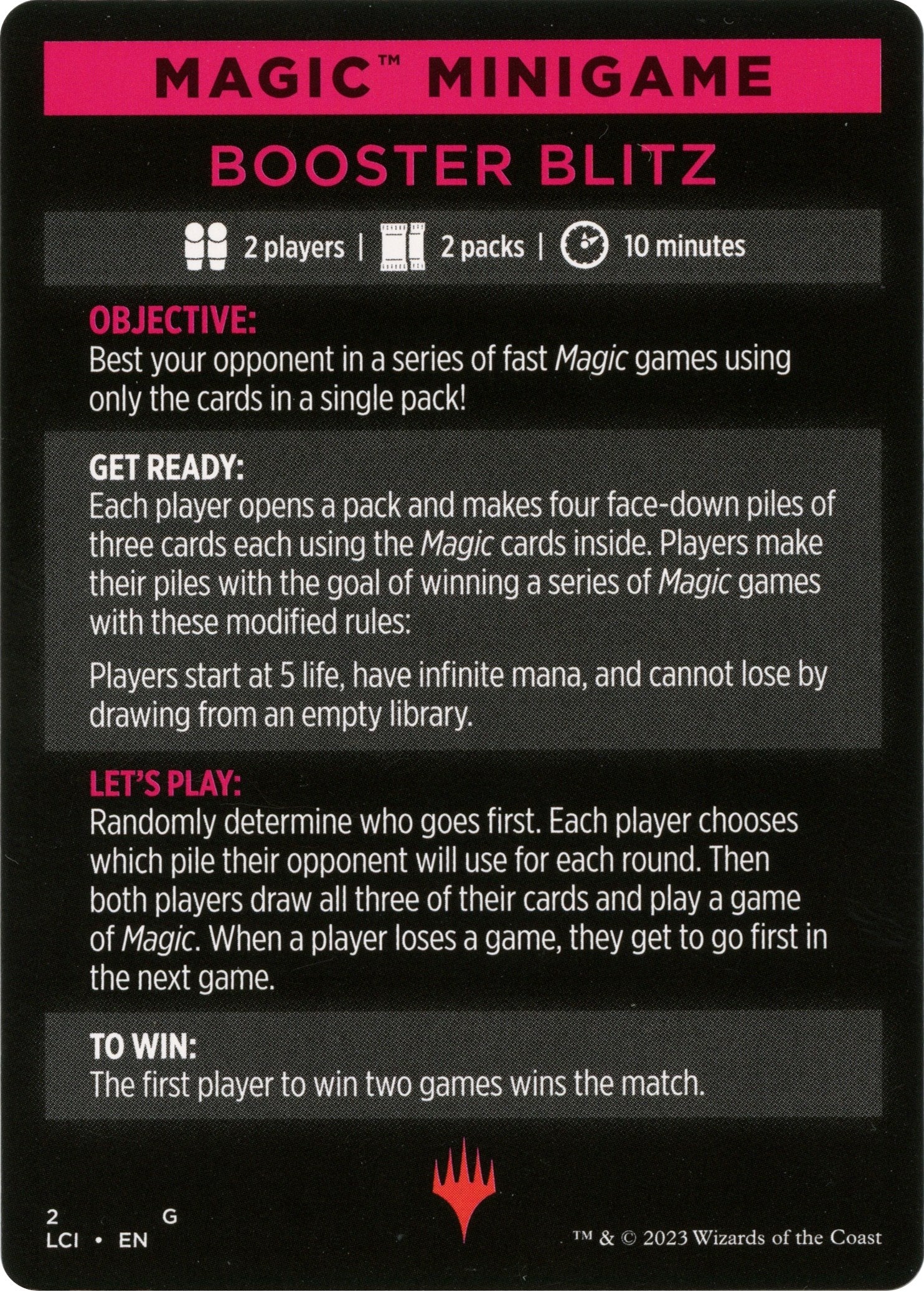 Booster Blitz (Magic Minigame) [The Lost Caverns of Ixalan Minigame] | Gear Gaming Bentonville