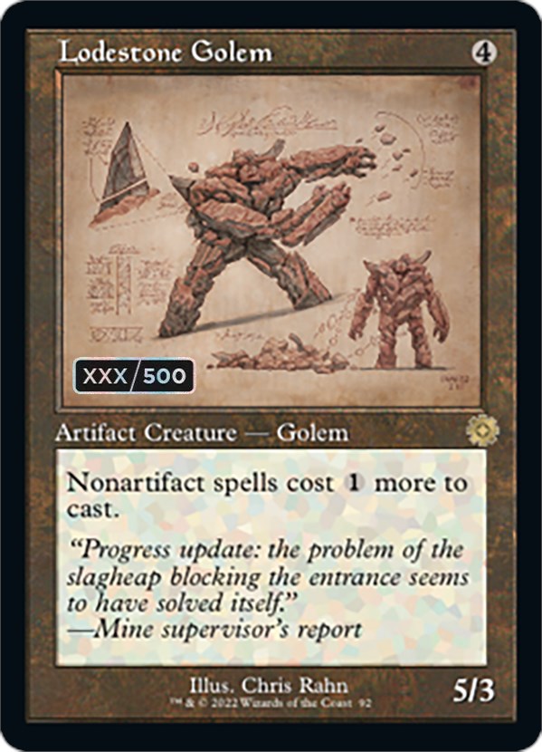 Lodestone Golem (Retro Schematic) (Serial Numbered) [The Brothers' War Retro Artifacts] | Gear Gaming Bentonville