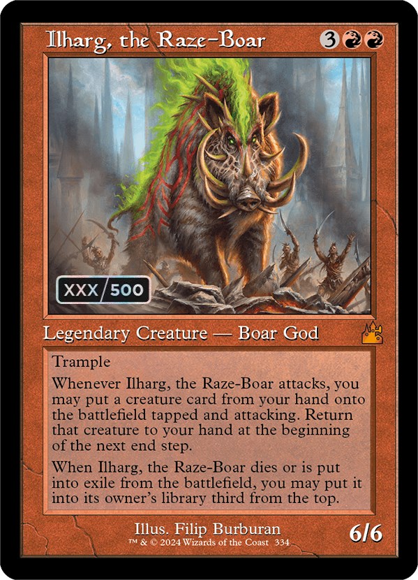 Ilharg, the Raze-Boar (Retro) (Serialized) [Ravnica Remastered] | Gear Gaming Bentonville