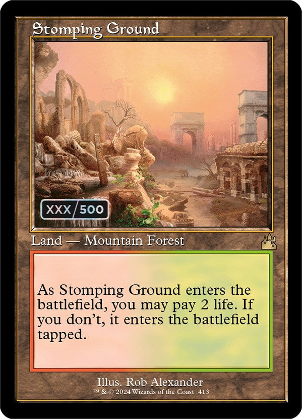 Stomping Ground (Retro) (Serialized) [Ravnica Remastered] | Gear Gaming Bentonville