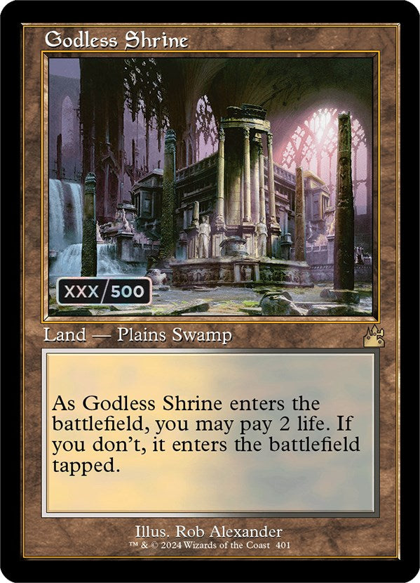 Godless Shrine (Retro) (Serialized) [Ravnica Remastered] | Gear Gaming Bentonville