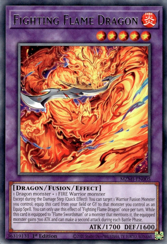 Fighting Flame Dragon [MZMI-EN005] Rare | Gear Gaming Bentonville