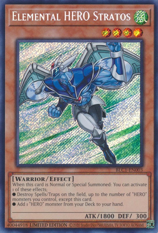 Elemental HERO Stratos [BLC1-EN003] Secret Rare | Gear Gaming Bentonville