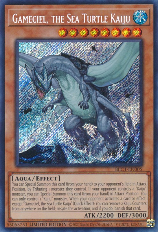 Gameciel, the Sea Turtle Kaiju [BLC1-EN005] Secret Rare | Gear Gaming Bentonville