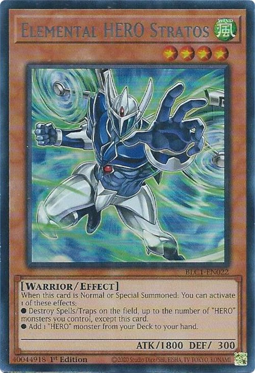 Elemental HERO Stratos (Alternate Art) (Silver) [BLC1-EN022] Ultra Rare | Gear Gaming Bentonville