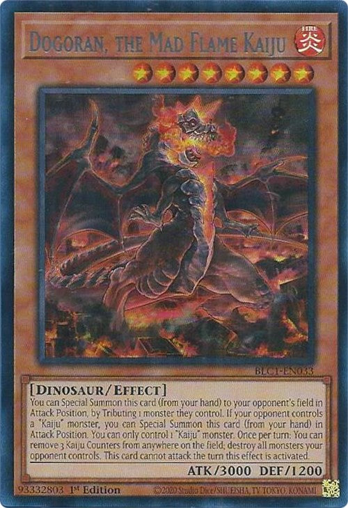 Dogoran, the Mad Flame Kaiju (Silver) [BLC1-EN033] Ultra Rare | Gear Gaming Bentonville