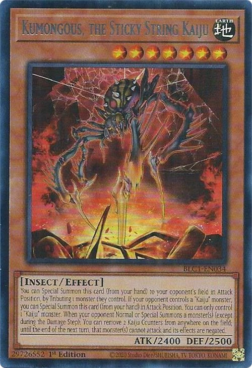 Kumongous, the Sticky String Kaiju (Silver) [BLC1-EN034] Ultra Rare | Gear Gaming Bentonville