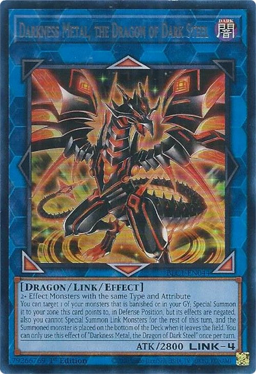 Darkness Metal, the Dragon of Dark Steel (Silver) [BLC1-EN044] Ultra Rare | Gear Gaming Bentonville